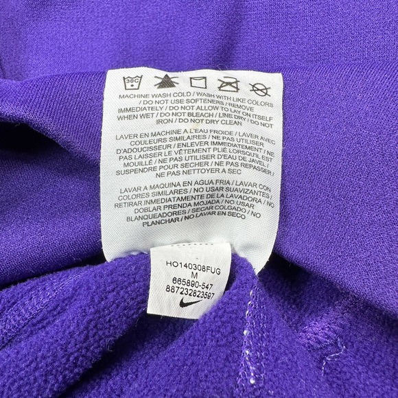 Nike Therma-Fit Sweatshirt Womens Medium Purple Gray Hooded Embroidered - Picture 16 of 16
